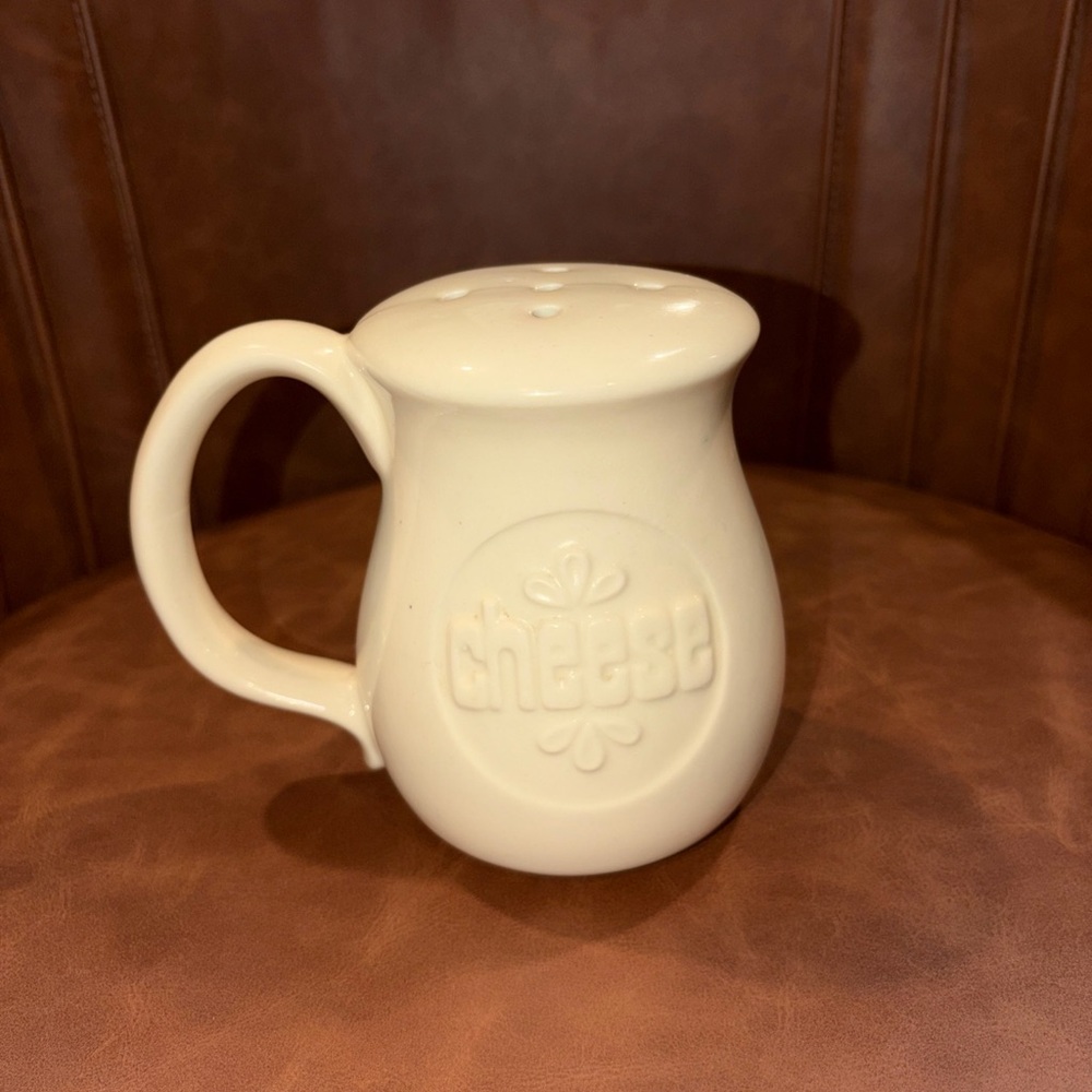 Vintage large Parmesan Cheese Shaker MCM beige kitchen retro